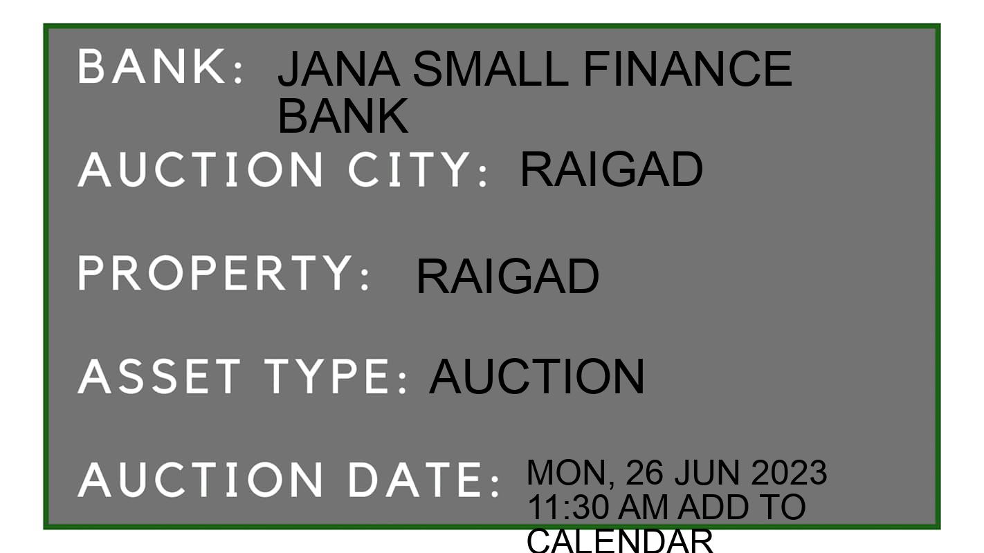 Auction Bank India - ID No: 151545 - Jana Small Finance Bank Auction of Jana Small Finance Bank