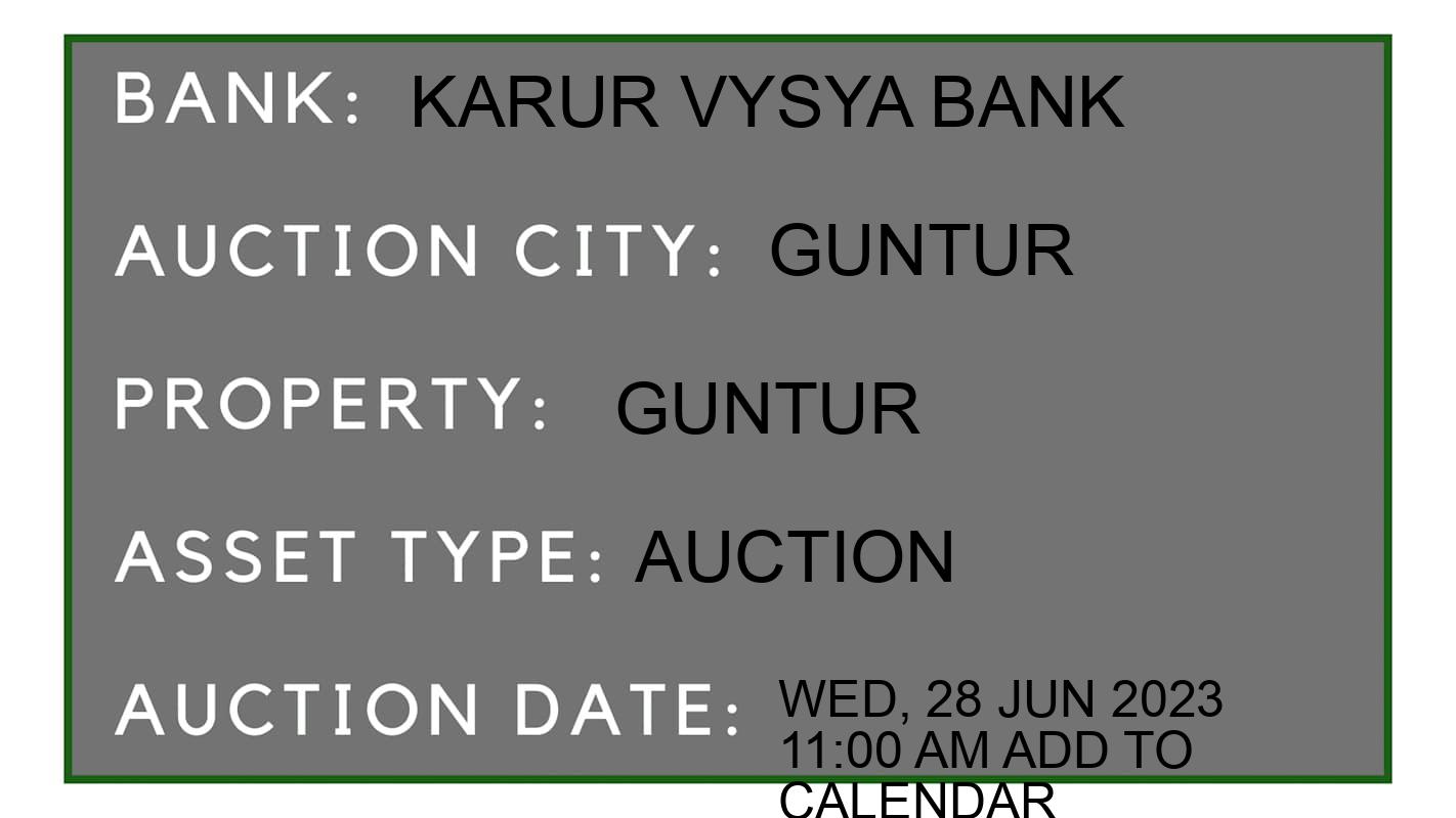 Auction Bank India - ID No: 151563 - Karur Vysya Bank Auction of Karur Vysya Bank