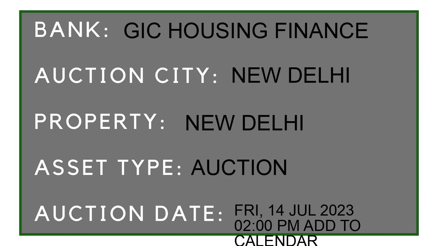 Auction Bank India - ID No: 151590 - GIC Housing Finance Auction of GIC Housing Finance