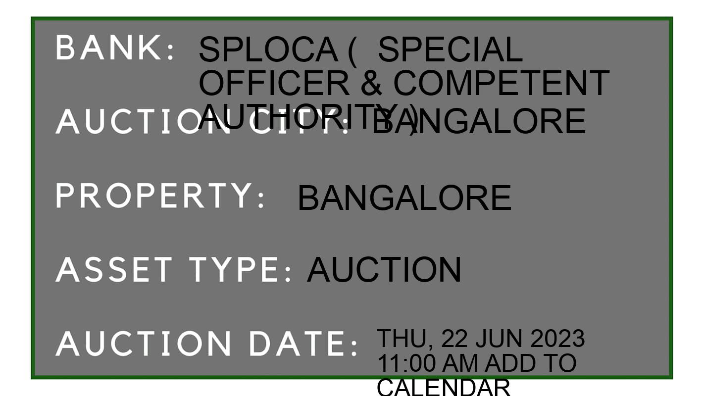 Auction Bank India - ID No: 151650 - sploca (  special officer & competent authority ) Auction of sploca (  special officer & competent authority )