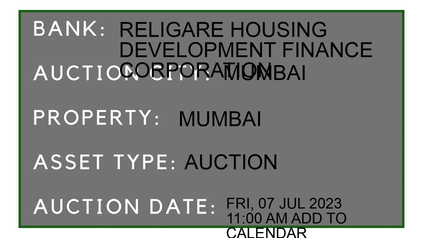 Auction Bank India - ID No: 151791 - Religare Housing Development Finance Corporation Auction of Religare Housing Development Finance Corporation