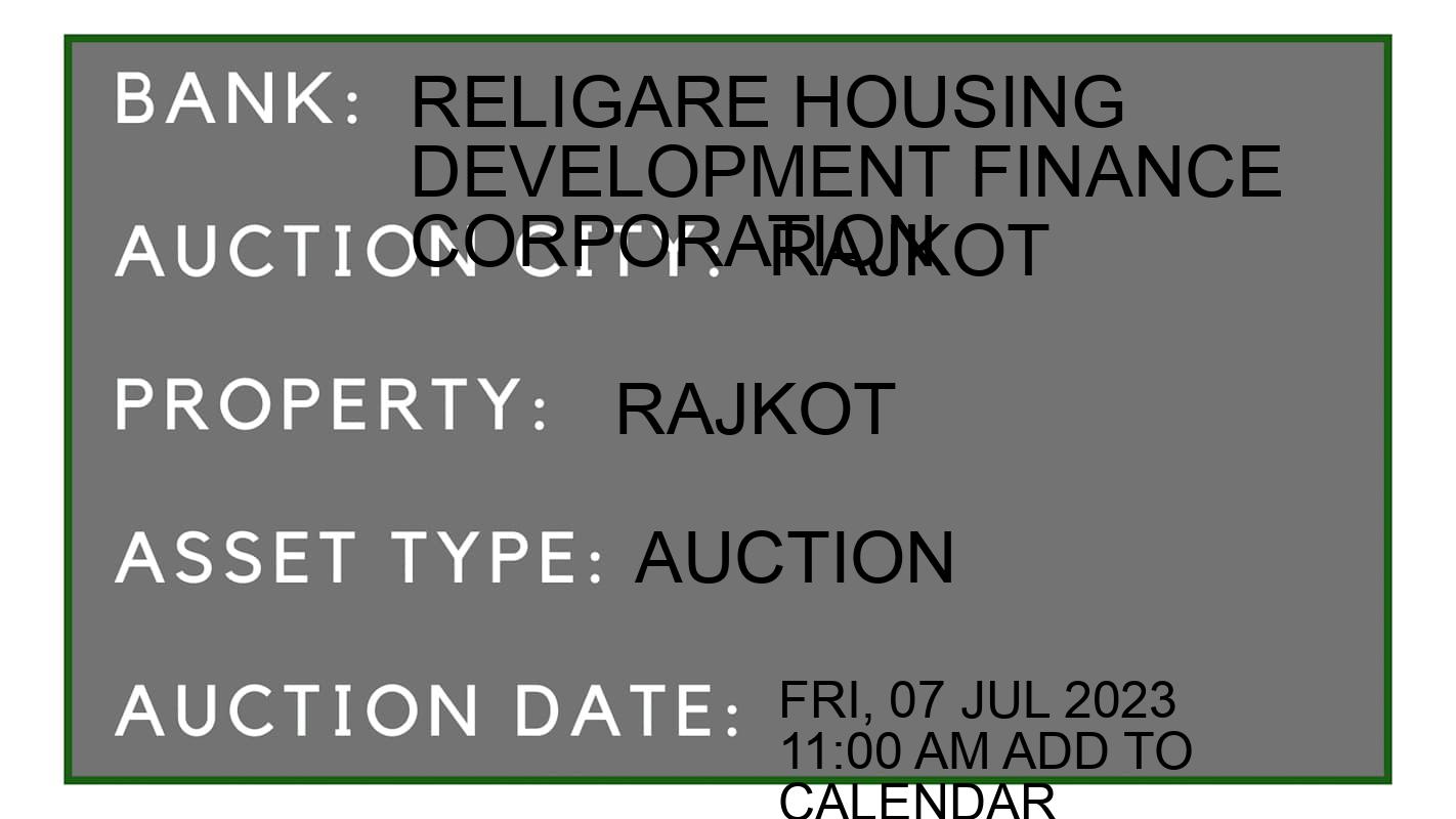 Auction Bank India - ID No: 151794 - Religare Housing Development Finance Corporation Auction of Religare Housing Development Finance Corporation