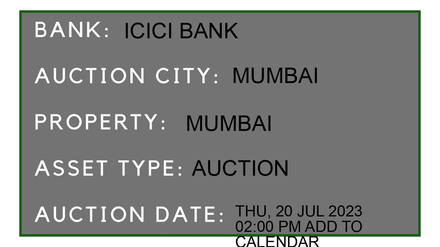 Auction Bank India - ID No: 151819 - ICICI Bank Auction of ICICI Bank