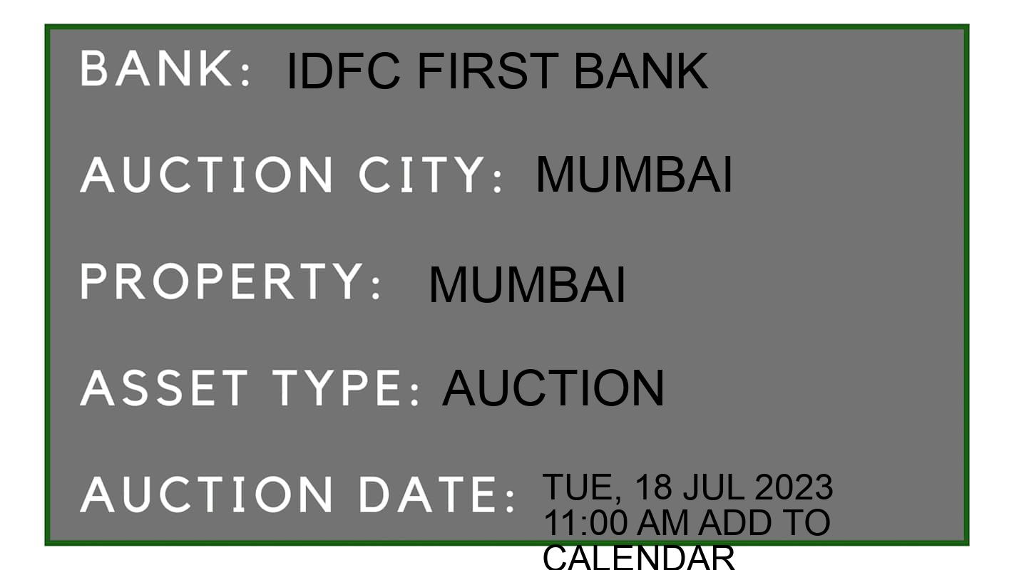 Auction Bank India - ID No: 151863 - IDFC FIRST Bank Auction of IDFC FIRST Bank
