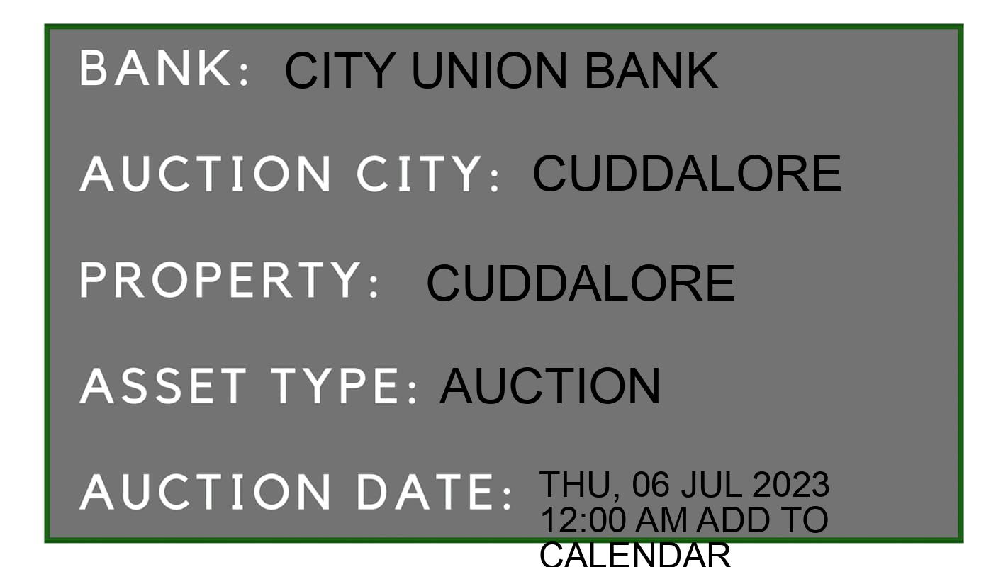Auction Bank India - ID No: 151929 - City Union Bank Auction of City Union Bank