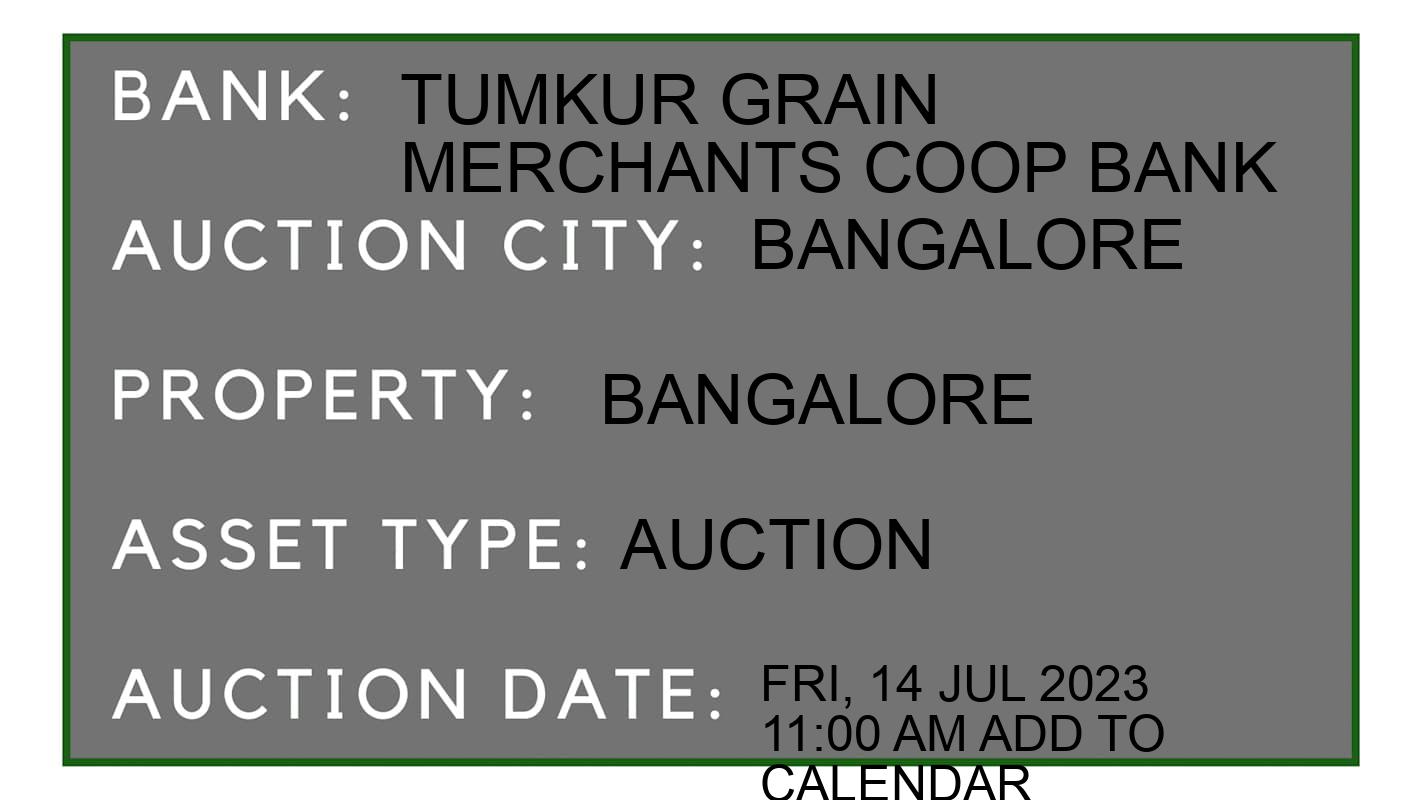 Auction Bank India - ID No: 151956 - tumkur grain merchants coop bank Auction of tumkur grain merchants coop bank