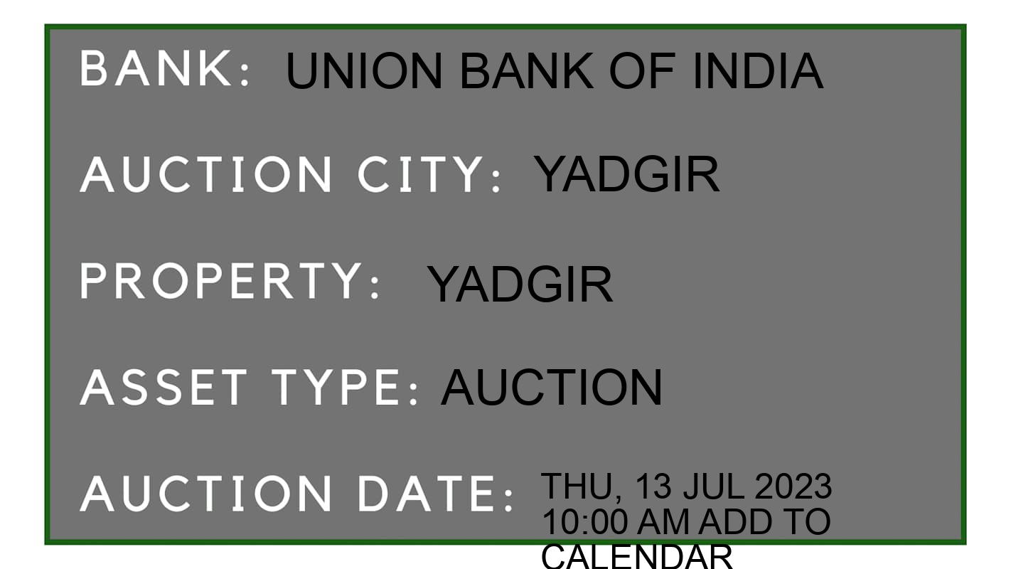 Auction Bank India - ID No: 151967 - Union Bank of India Auction of Union Bank of India