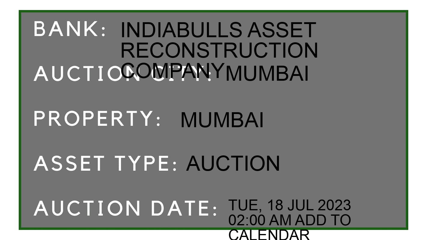 Auction Bank India - ID No: 152015 - Indiabulls Asset Reconstruction Company Auction of Indiabulls Asset Reconstruction Company
