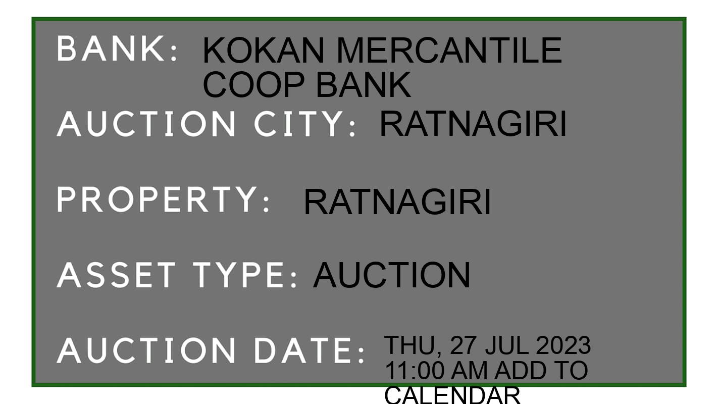Auction Bank India - ID No: 152070 - kokan mercantile coop bank Auction of kokan mercantile coop bank