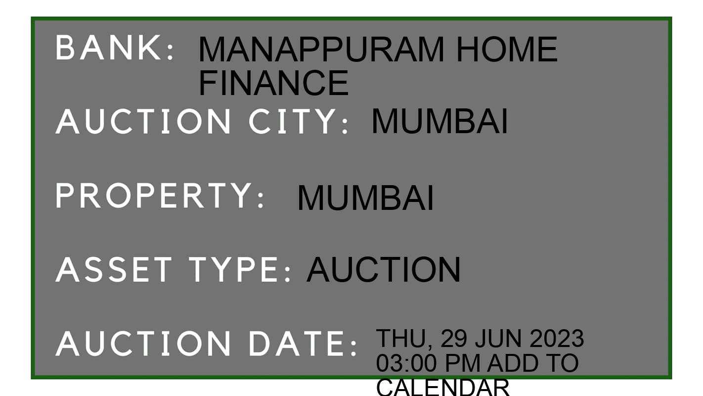 Auction Bank India - ID No: 152079 - manappuram home finance Auction of manappuram home finance