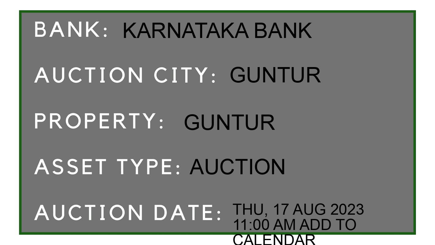 Auction Bank India - ID No: 152140 - Karnataka Bank Auction of Karnataka Bank