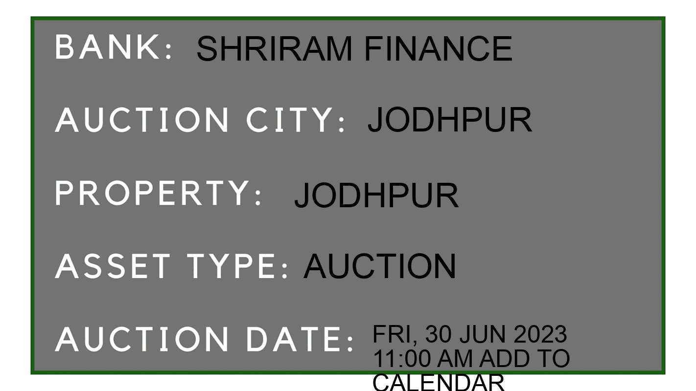 Auction Bank India - ID No: 152165 - shriram finance Auction of shriram finance