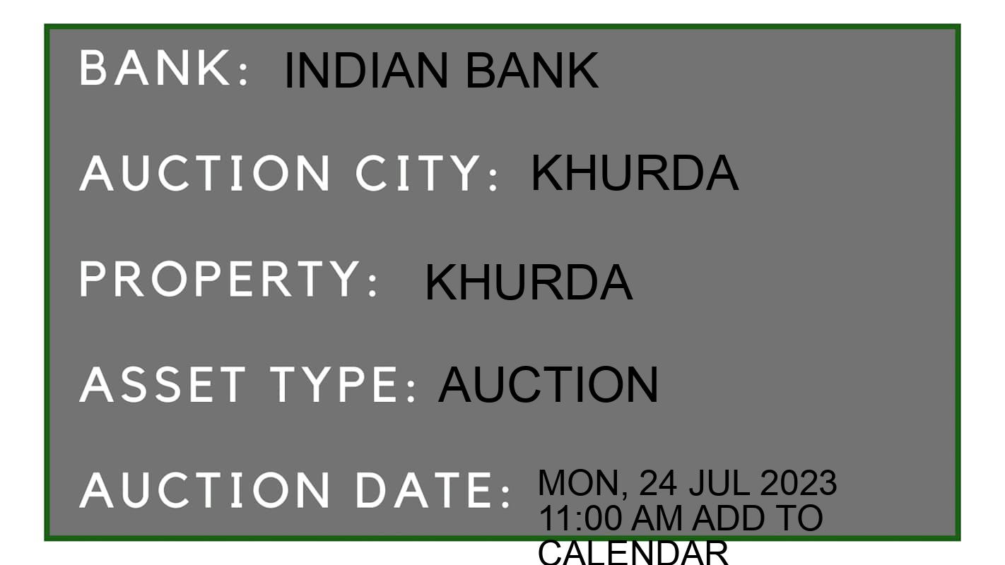 Auction Bank India - ID No: 152180 - Indian Bank Auction of Indian Bank