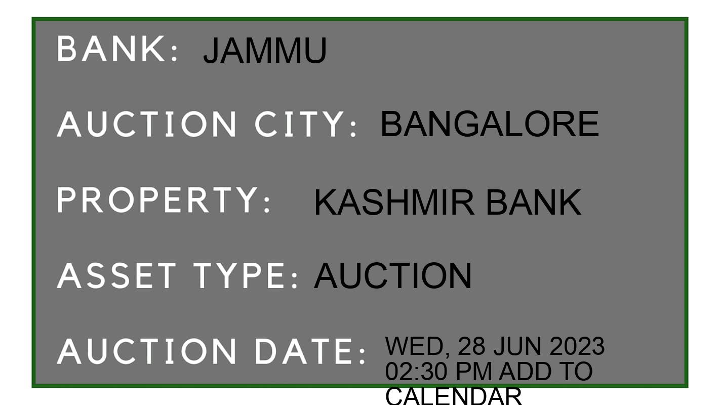 Auction Bank India - ID No: 152245 - Jammu  Auction of Jammu and Kashmir Bank