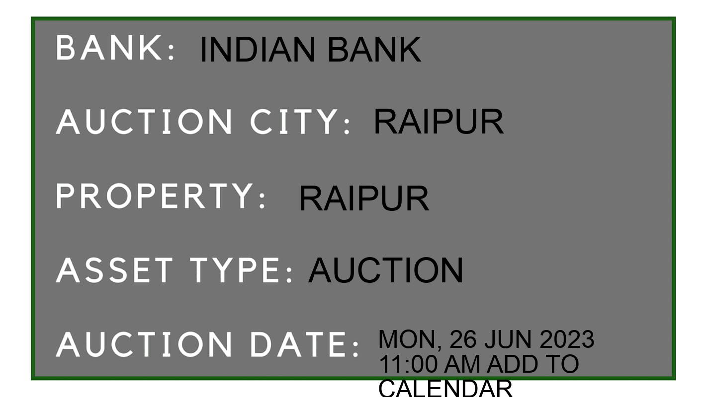 Auction Bank India - ID No: 152247 - Indian Bank Auction of Indian Bank