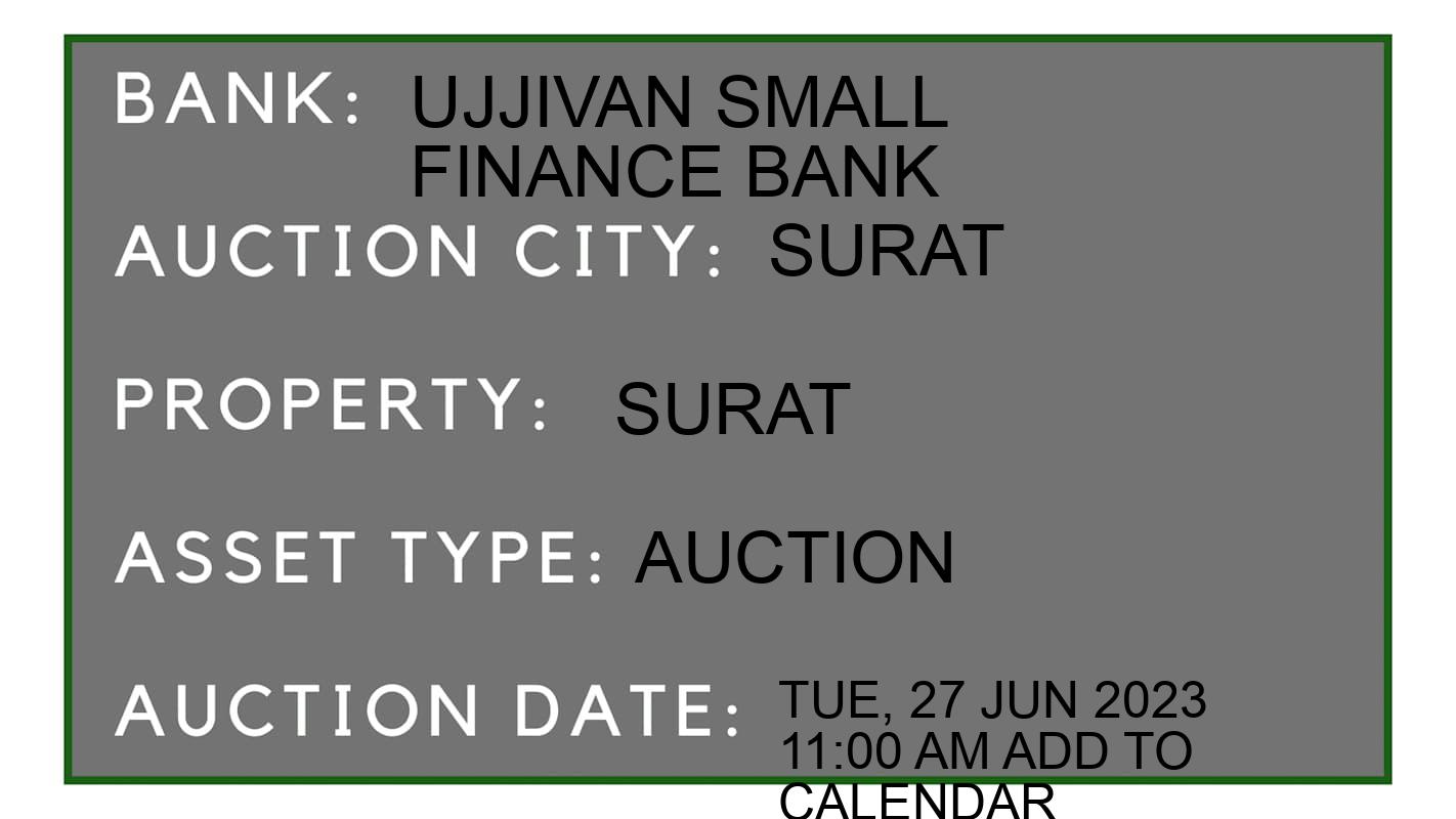 Auction Bank India - ID No: 152341 - Ujjivan Small Finance Bank Auction of Ujjivan Small Finance Bank