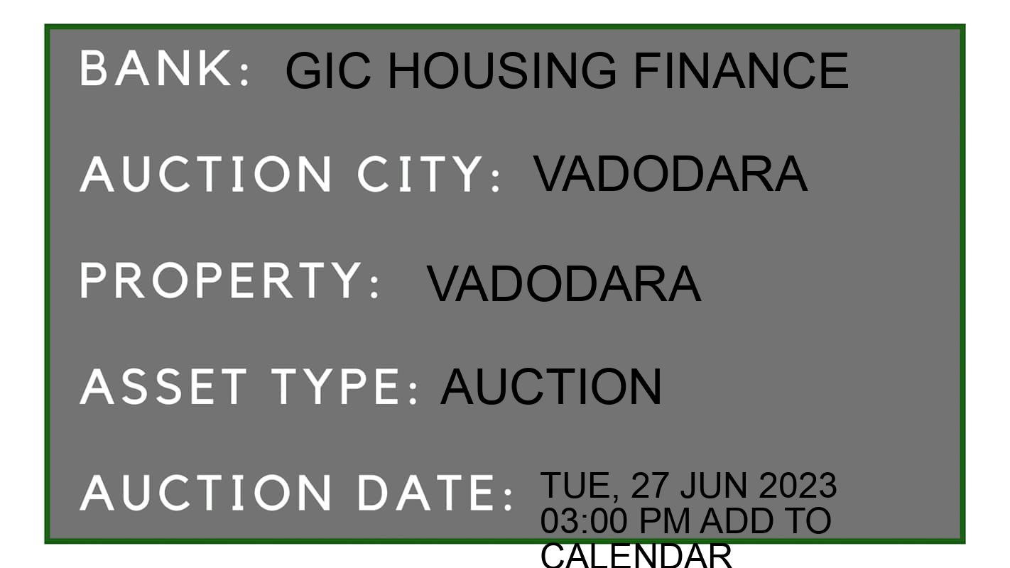 Auction Bank India - ID No: 152401 - GIC Housing Finance Auction of GIC Housing Finance