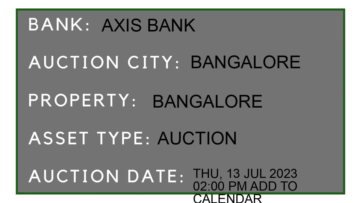 Auction Bank India - ID No: 152447 - Axis Bank Auction of Axis Bank