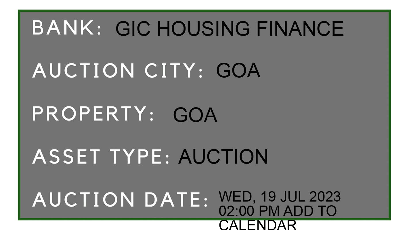 Auction Bank India - ID No: 152493 - GIC Housing Finance Auction of GIC Housing Finance