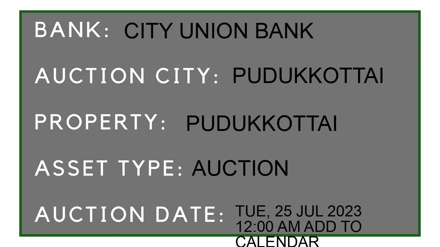 Auction Bank India - ID No: 152504 - City Union Bank Auction of City Union Bank