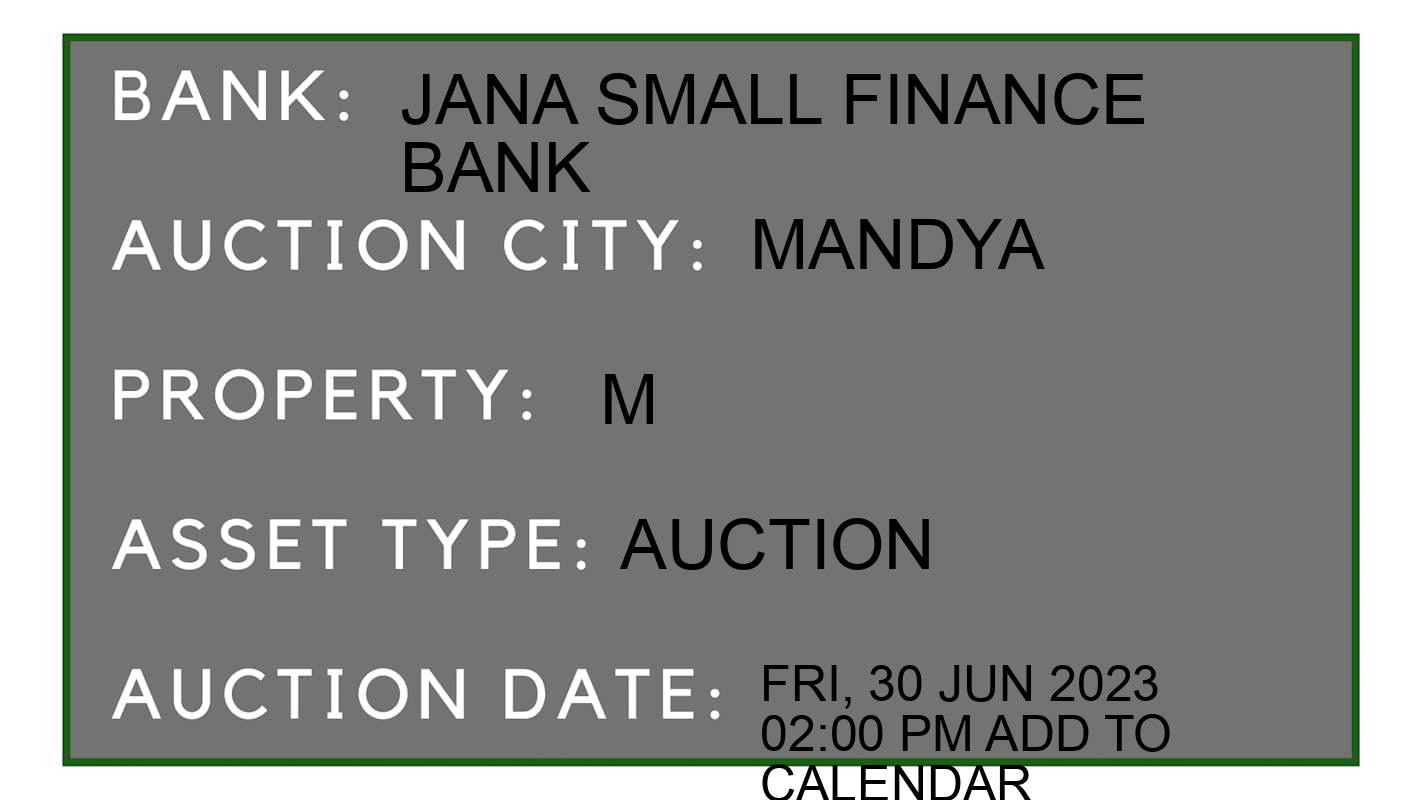 Auction Bank India - ID No: 152511 - Jana Small Finance Bank Auction of Jana Small Finance Bank