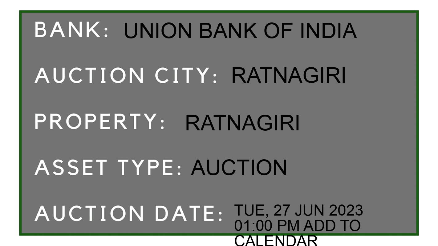Auction Bank India - ID No: 152570 - Union Bank of India Auction of Union Bank of India
