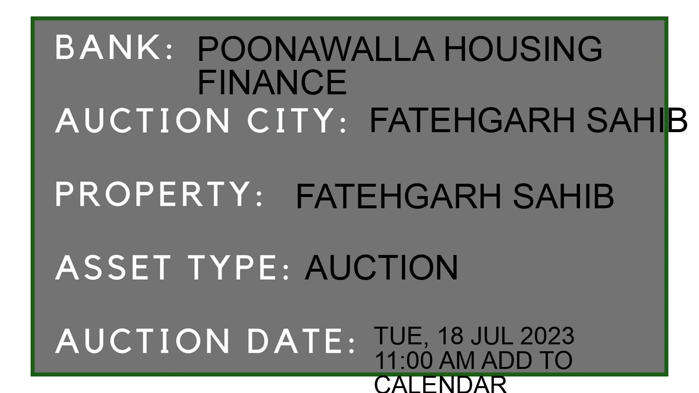 Auction Bank India - ID No: 152617 - poonawalla housing finance Auction of poonawalla housing finance