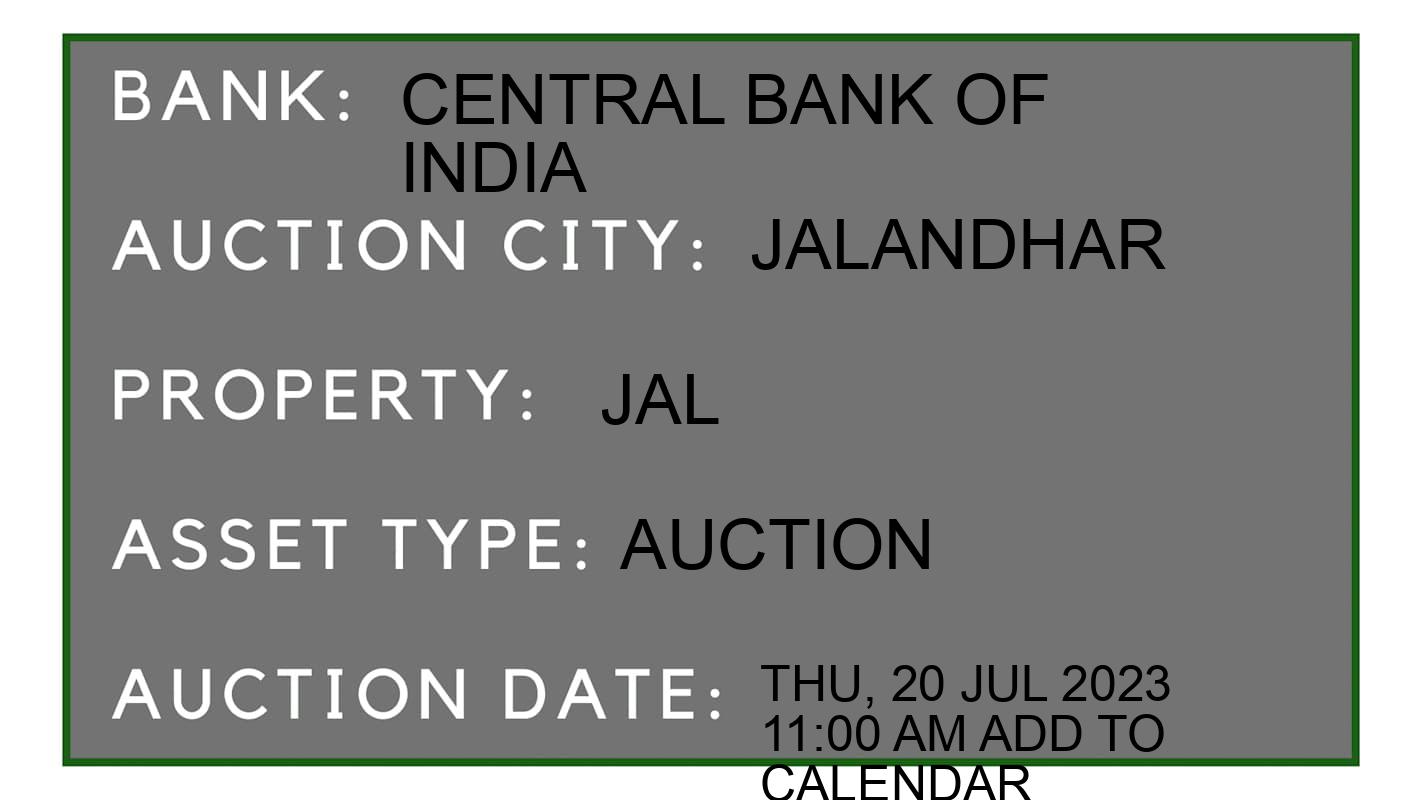 Auction Bank India - ID No: 152623 - Central Bank of India Auction of Central Bank of India