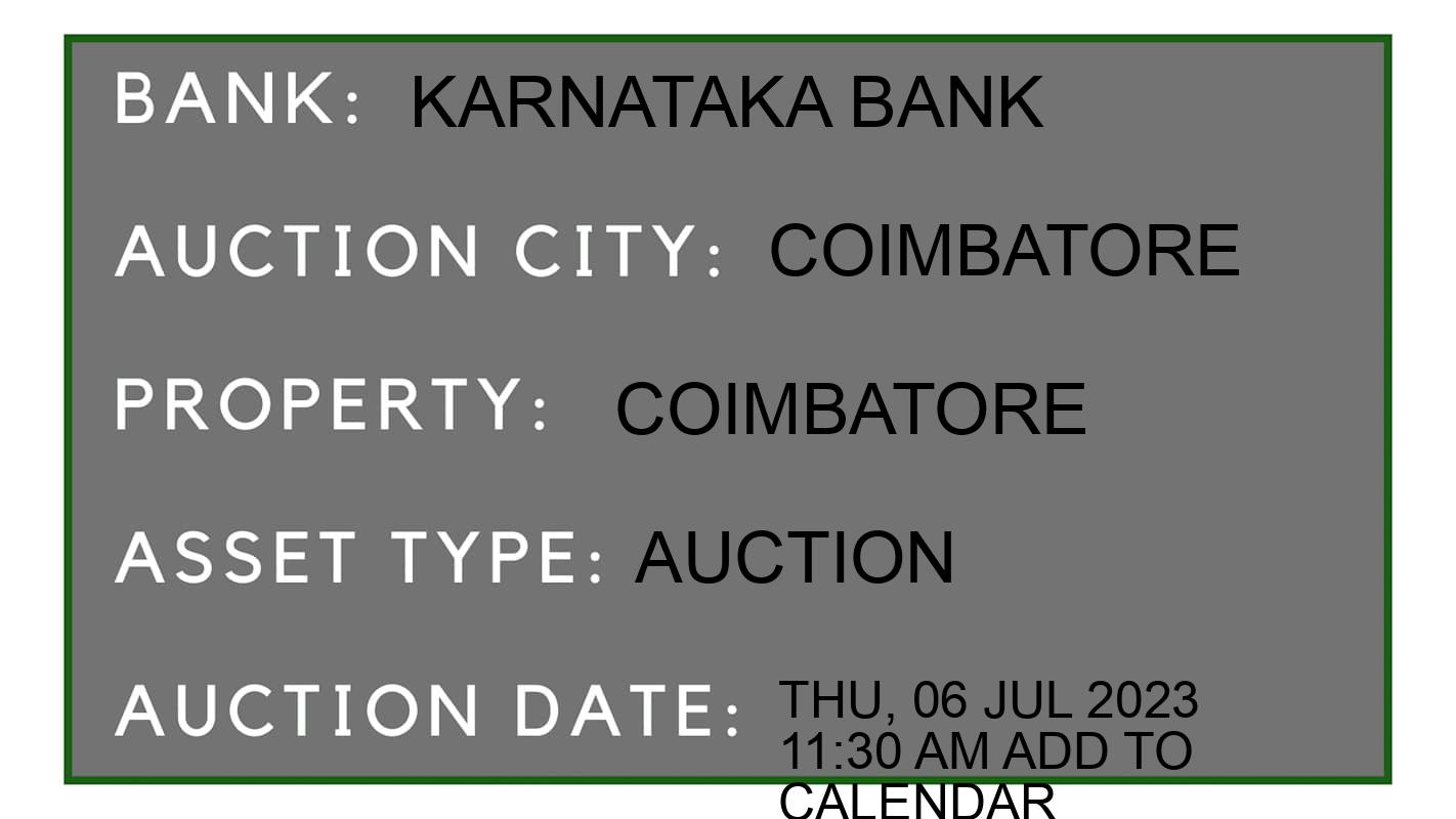 Auction Bank India - ID No: 152691 - Karnataka Bank Auction of Karnataka Bank