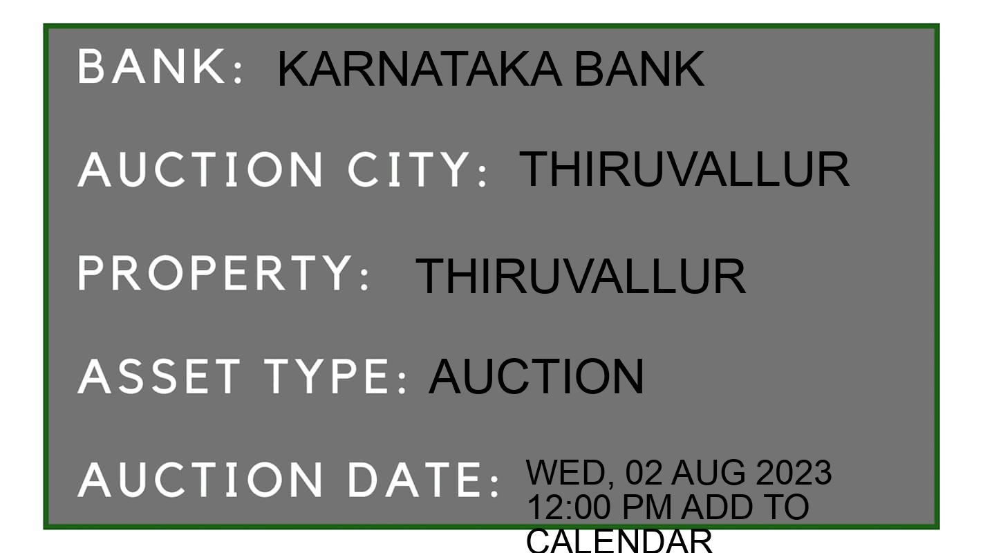 Auction Bank India - ID No: 152692 - Karnataka Bank Auction of Karnataka Bank