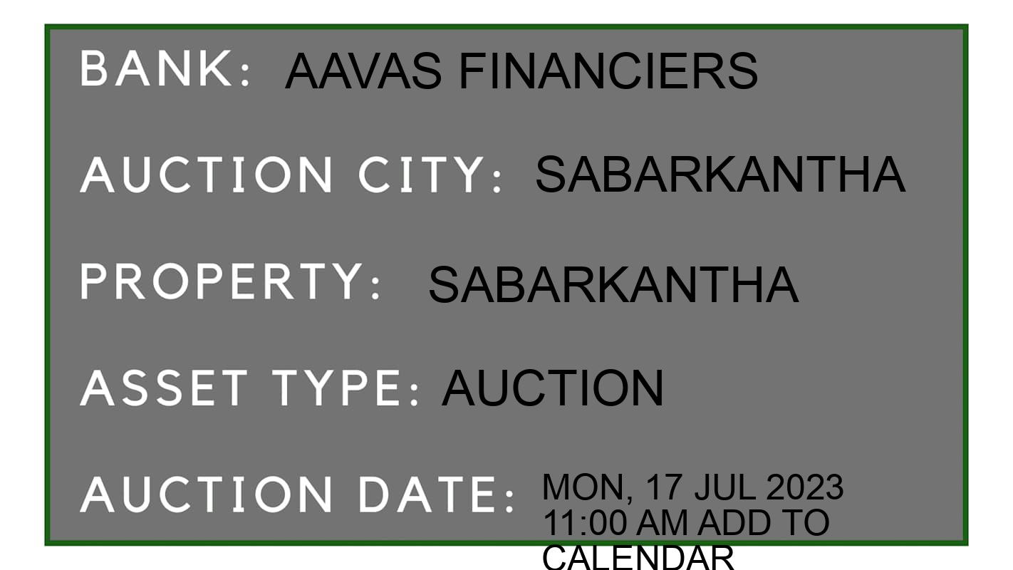 Auction Bank India - ID No: 152698 - Aavas Financiers Auction of Aavas Financiers
