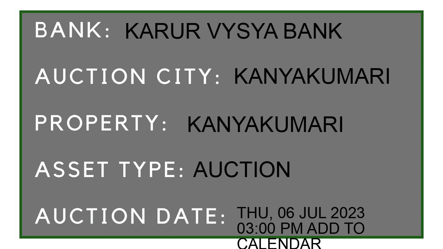 Auction Bank India - ID No: 152724 - Karur Vysya Bank Auction of Karur Vysya Bank