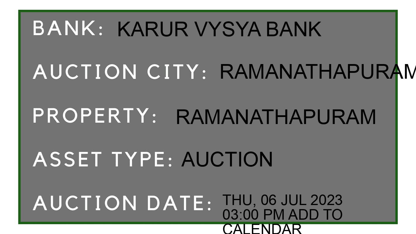 Auction Bank India - ID No: 152732 - Karur Vysya Bank Auction of Karur Vysya Bank
