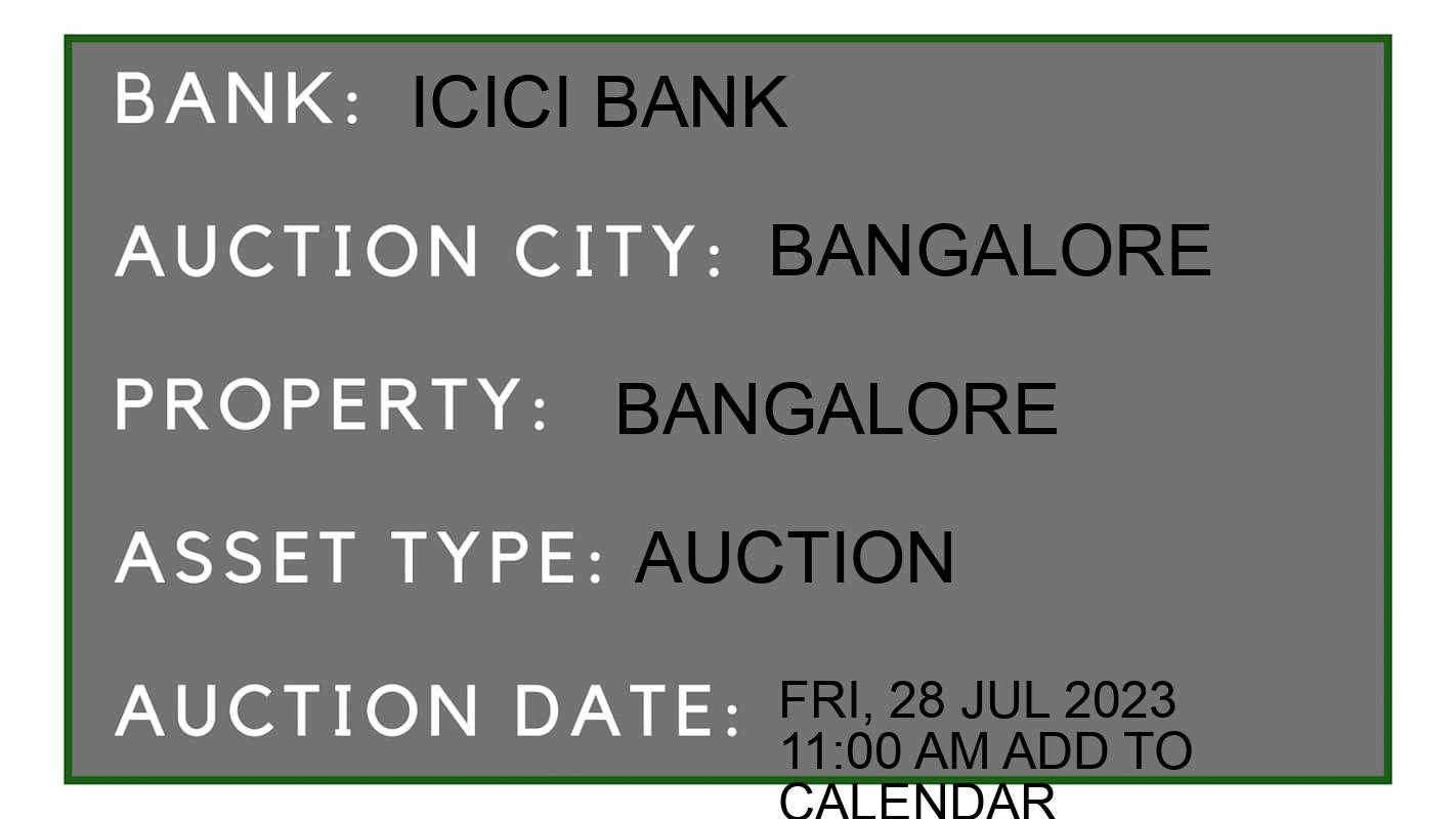 Auction Bank India - ID No: 152784 - ICICI Bank Auction of ICICI Bank