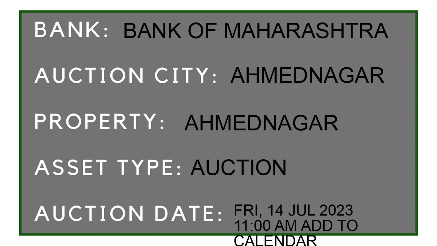 Auction Bank India - ID No: 152806 - Bank of Maharashtra Auction of Bank of Maharashtra