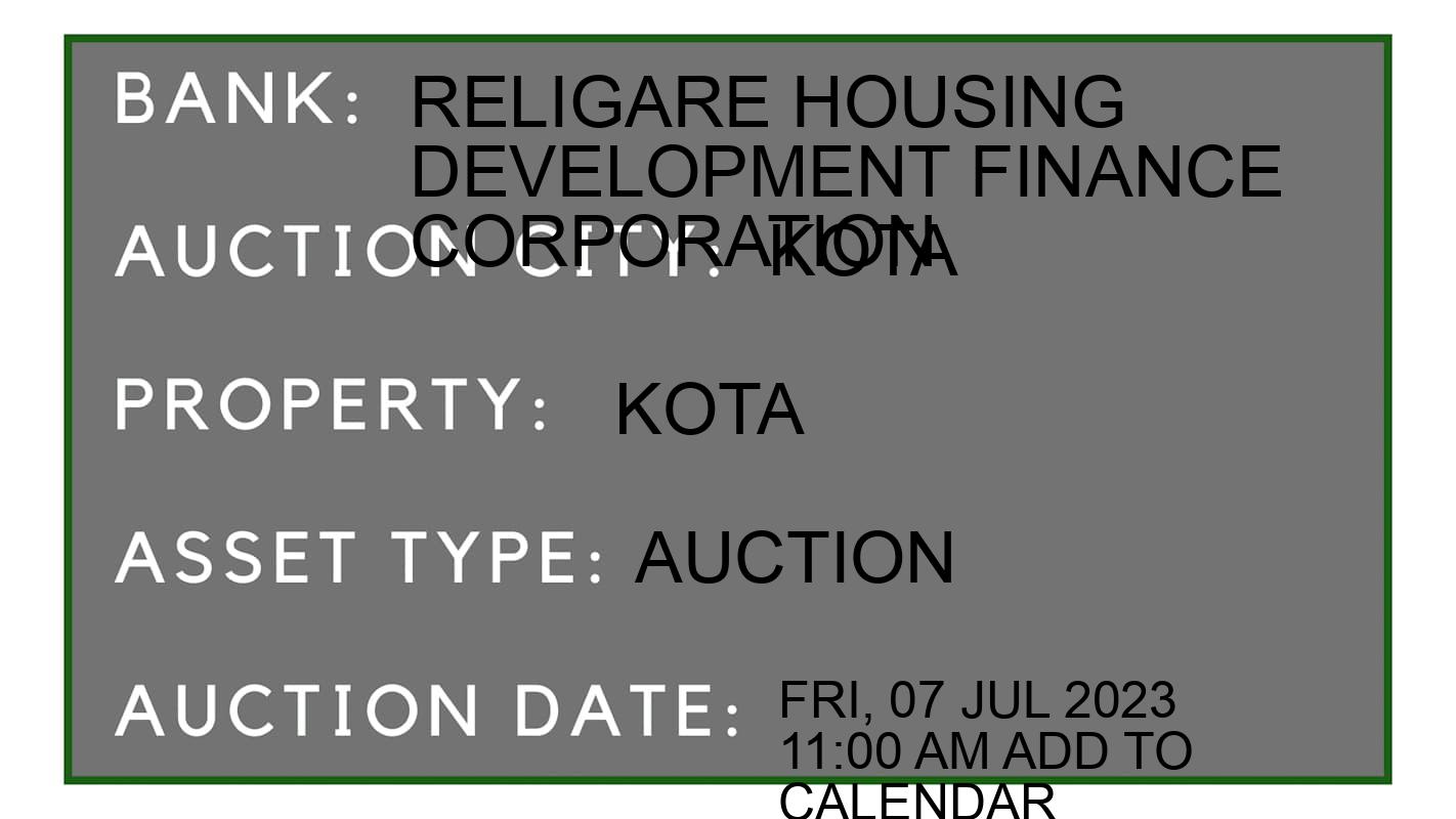 Auction Bank India - ID No: 152905 - Religare Housing Development Finance Corporation Auction of Religare Housing Development Finance Corporation