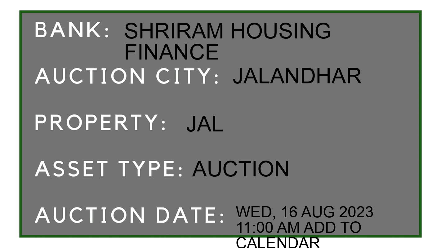 Auction Bank India - ID No: 153095 - Shriram Housing Finance Auction of Shriram Housing Finance