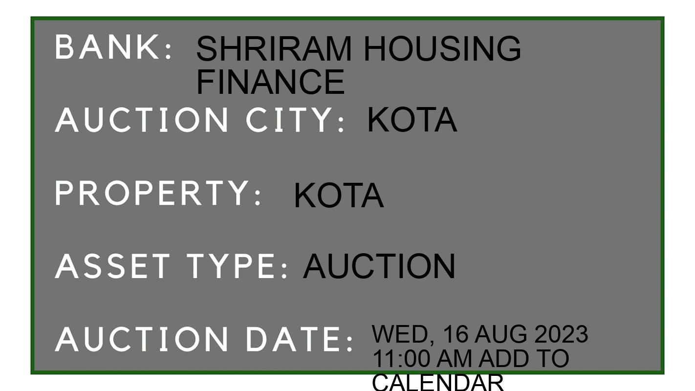 Auction Bank India - ID No: 153109 - Shriram Housing Finance Auction of Shriram Housing Finance