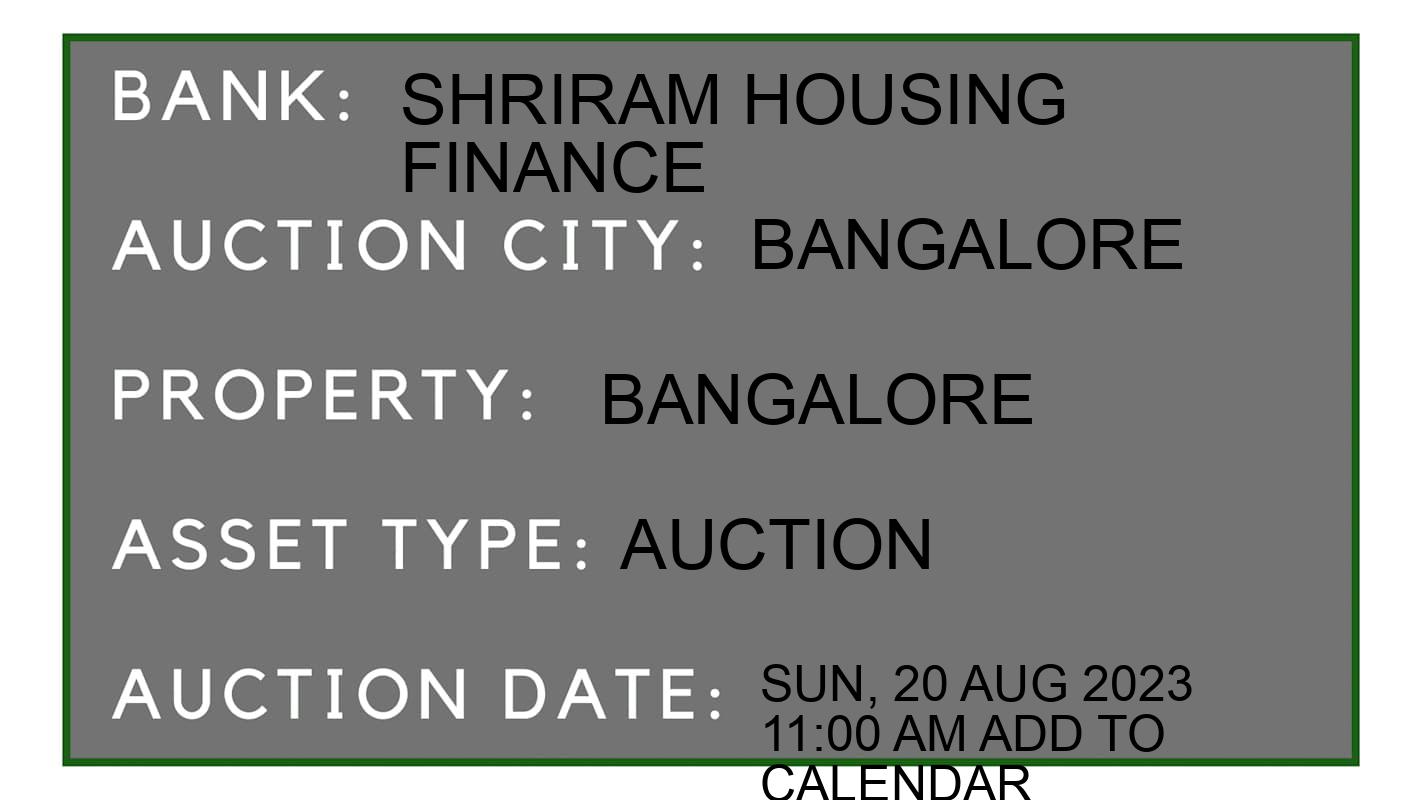Auction Bank India - ID No: 153395 - Shriram Housing Finance Auction of Shriram Housing Finance
