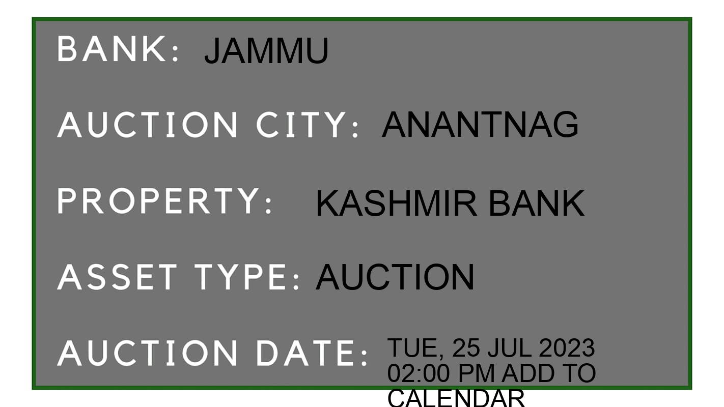 Auction Bank India - ID No: 153545 - Jammu  Auction of Jammu and Kashmir Bank
