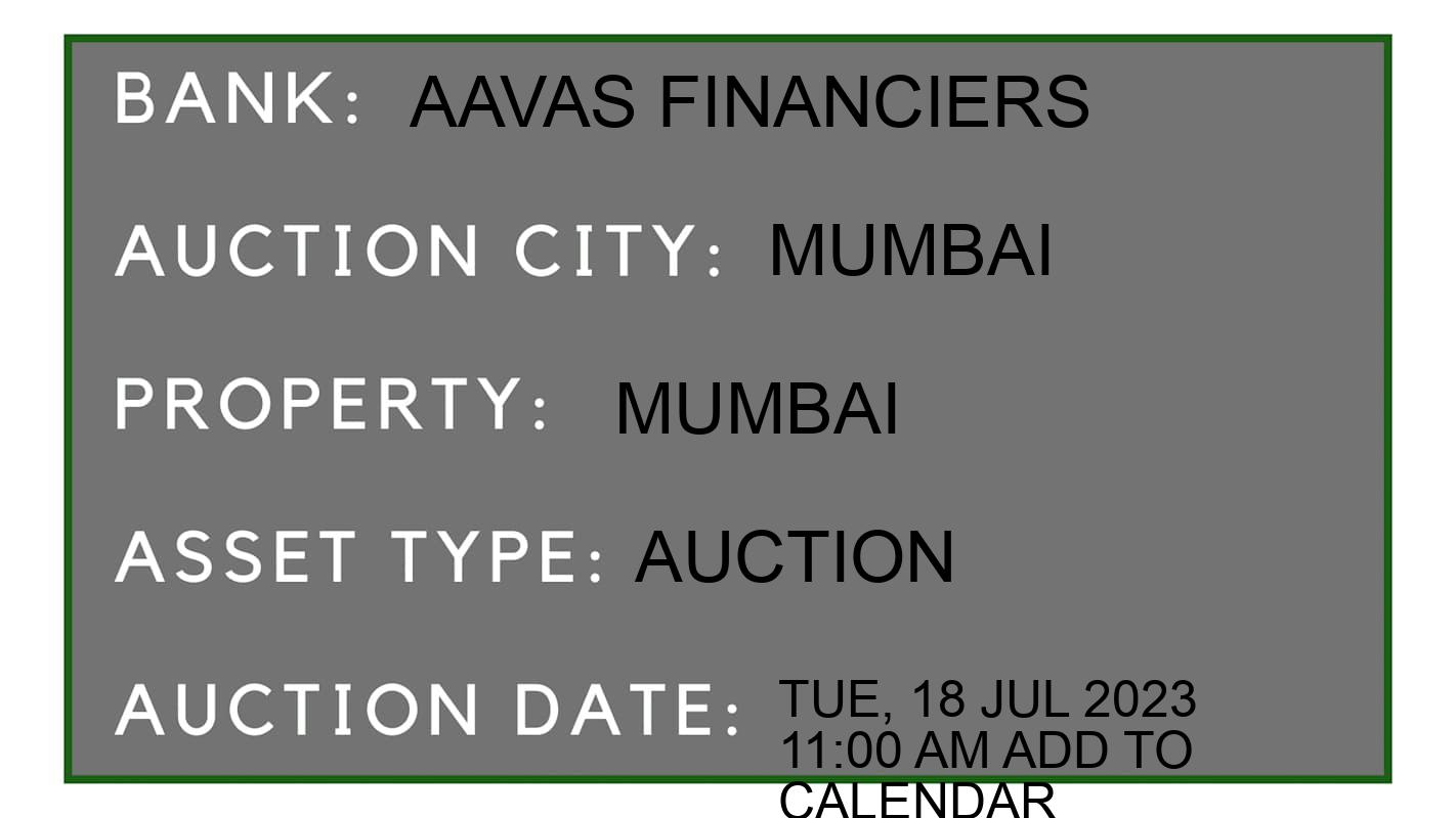 Auction Bank India - ID No: 153549 - Aavas Financiers Auction of Aavas Financiers