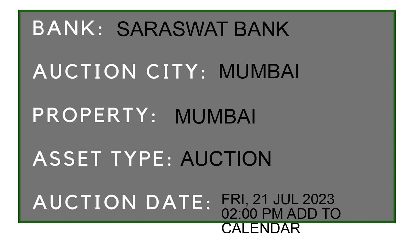 Auction Bank India - ID No: 153554 - Saraswat Bank Auction of Saraswat Bank