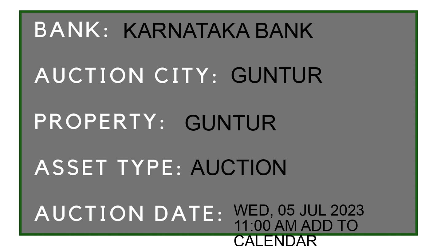 Auction Bank India - ID No: 153580 - Karnataka Bank Auction of Karnataka Bank