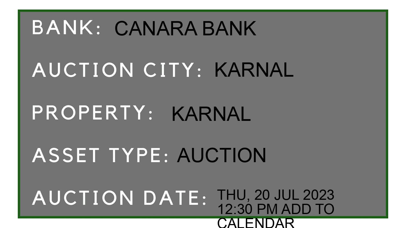 Auction Bank India - ID No: 153594 - Canara Bank Auction of Canara Bank