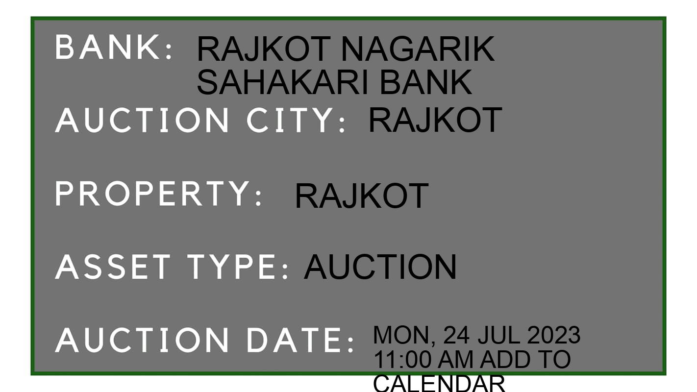 Auction Bank India - ID No: 153629 - rajkot nagarik sahakari bank Auction of rajkot nagarik sahakari bank