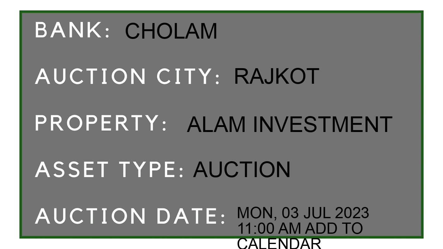 Auction Bank India - ID No: 153722 - Cholam Auction of Cholamandalam Investment and Finance Company