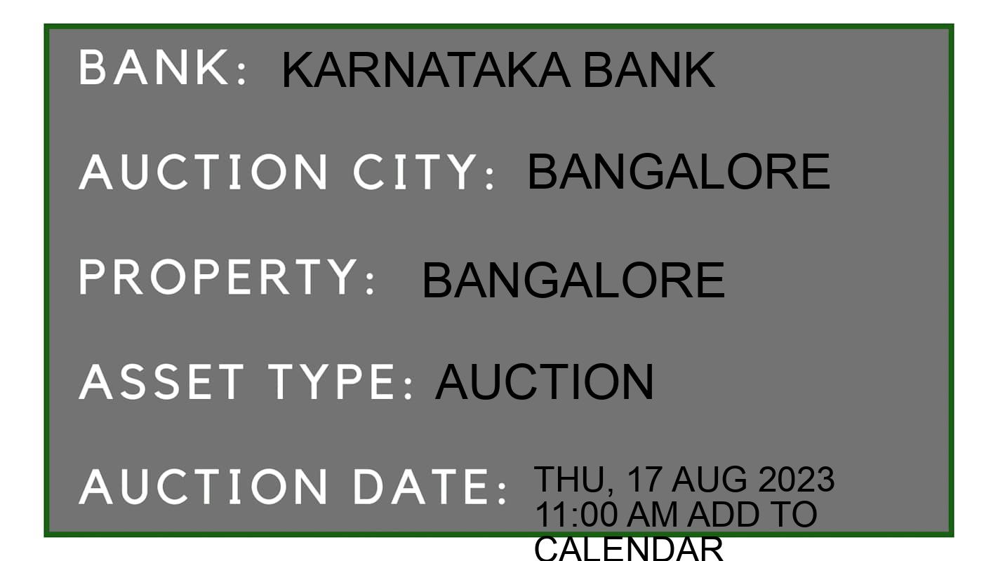 Auction Bank India - ID No: 153755 - Karnataka Bank Auction of Karnataka Bank