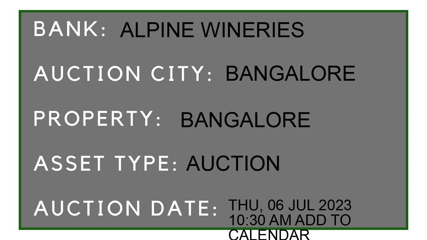 Auction Bank India - ID No: 153761 - alpine wineries Auction of alpine wineries