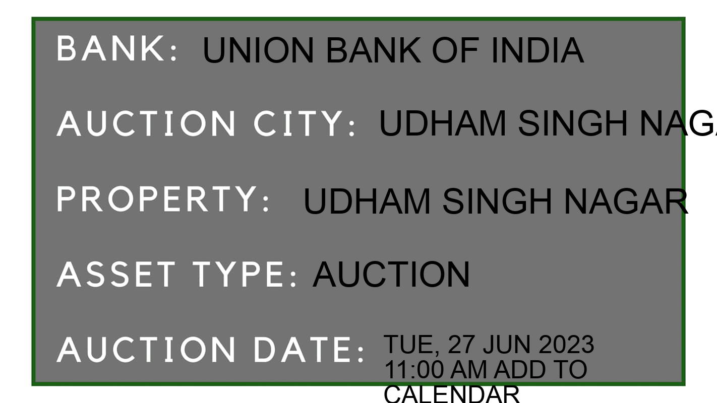 Auction Bank India - ID No: 153899 - Union Bank of India Auction of Union Bank of India