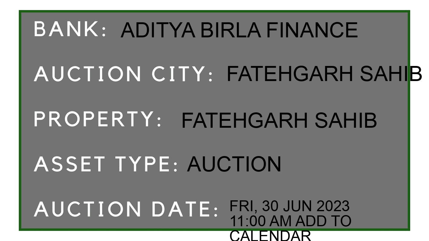 Auction Bank India - ID No: 153902 - Aditya Birla Finance Auction of Aditya Birla Finance